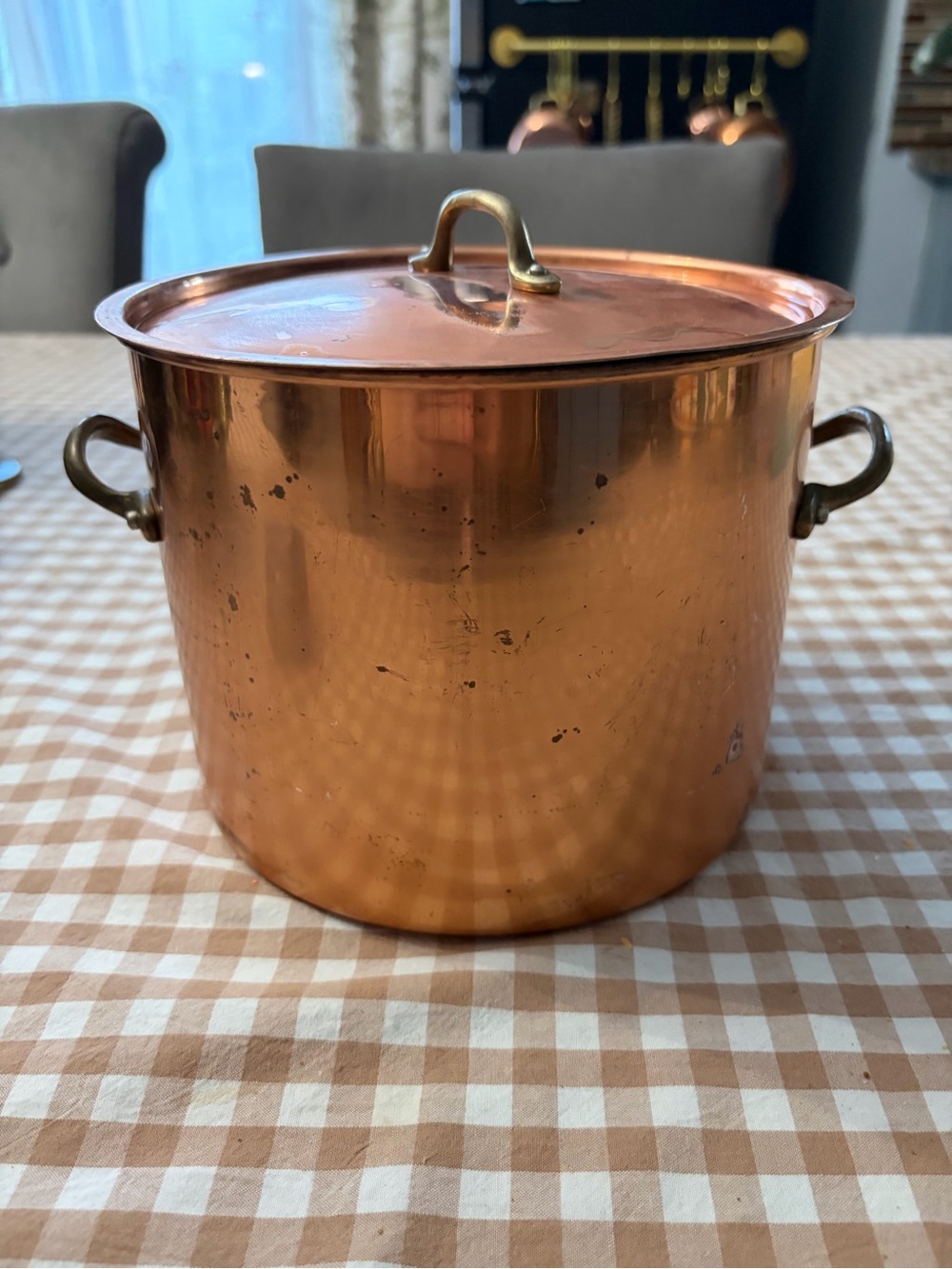 Copper Stockpot with Lid and Side Handles - Warm Copper Finish